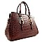 Alligator Belt Accent Celebrity Style Satchel