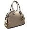 Rhinestoned Leopard Print Side Round Shape Satchel