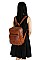 FASHIONABLE SMOOTH TEXTURED PU LEATHER WITH MESH FRONT POCKET MODERN BACKPACK JYJN-0003