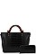 2 IN 1 CROC TEXTURED TOTE WITH WALLET