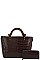 2 IN 1 CROC TEXTURED TOTE WITH WALLET