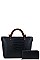 2 IN 1 CROC TEXTURED TOTE WITH WALLET