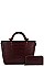 2 IN 1 CROC TEXTURED TOTE WITH WALLET