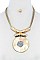 CIRCLE LINK METAL CHAIN DROP NECKLACE SET