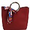 STYLISH SCARF ACCENT TOTE BAG