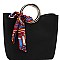 STYLISH SCARF ACCENT TOTE BAG