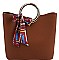 STYLISH SCARF ACCENT TOTE BAG