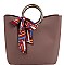 STYLISH SCARF ACCENT TOTE BAG
