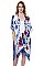 Floral Print Side Slit Long Kimono