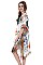 Floral Print Side Slit Long Kimono