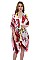Floral Print Side Slit Long Kimono