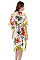 Floral Print Side Slit Long Kimono