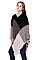 COLOR BLOCK CHENILLE PONCHO