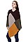 COLOR BLOCK CHENILLE PONCHO