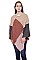 COLOR BLOCK CHENILLE PONCHO