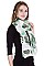 Tropical Leaves Print Oblong Scarf