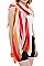 Short Trim Stripes Print Long Scarf