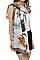 Short Trim Floral Print Long Scarf