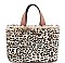 CHIC SOFT FAUX LEOPARD FUR TOTE BAG