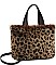 CHIC SOFT FAUX LEOPARD FUR TOTE BAG