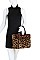 CHIC SOFT FAUX LEOPARD FUR TOTE BAG