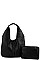 2IN1 FASHION TASSEL ACCENT HOBO BAG WITH LONG STRAP