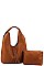2IN1 FASHION TASSEL ACCENT HOBO BAG WITH LONG STRAP