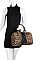Leopard Chevron Quilted & Tassel Zipper Boston Bag