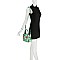 Glossy Flower Printed Boxy Crossbody Bag
