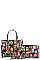3IN1 TRENDY OBAMA PRINT ART SATCHEL CROSS BODY AND WALLET SET