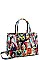 3IN1 TRENDY OBAMA PRINT ART SATCHEL CROSS BODY AND WALLET SET