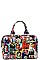 3IN1 OBAMA PAINTING ART BOSTON BAG AND CLUTCH SET