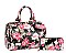 Glossy Flower Print 2-in-1 Boston Satchel Bag