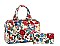 Glossy Flower Print 2-in-1 Boston Satchel Bag