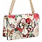 3D Flower Printed Shoulder Bag Satchel