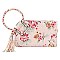 Flower Print Cuff Handle Clutch