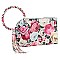 Flower Print Cuff Handle Clutch