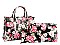 3 in 1 Glossy Flower Print Satchel Set