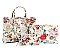 3 in 1 Glossy Flower Print Satchel Set