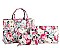 3 in 1 Glossy Flower Print Satchel Set