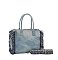 Quilted Tie Dyed Denim Tote with Guitar Strap