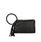 Woven Fringe Cuff Handle Clutch