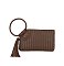 Woven Fringe Cuff Handle Clutch