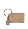 Woven Fringe Cuff Handle Clutch