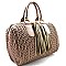 Quality Tassel Accent Quilted Boston Satchel Bag
