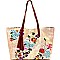 Floral Embroidered Reversible Tote