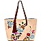 Floral Embroidered Reversible Tote