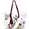 Floral Embroidered Reversible Tote