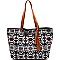 JY0145-LP Tassel Accent Flower Embroidery Reversible Tote