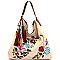 JY0146-LP Tassel Accent Flower Embroidery Reversible Hobo